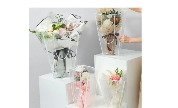 Bolsones blanco para flores o regalos 11x26cm 