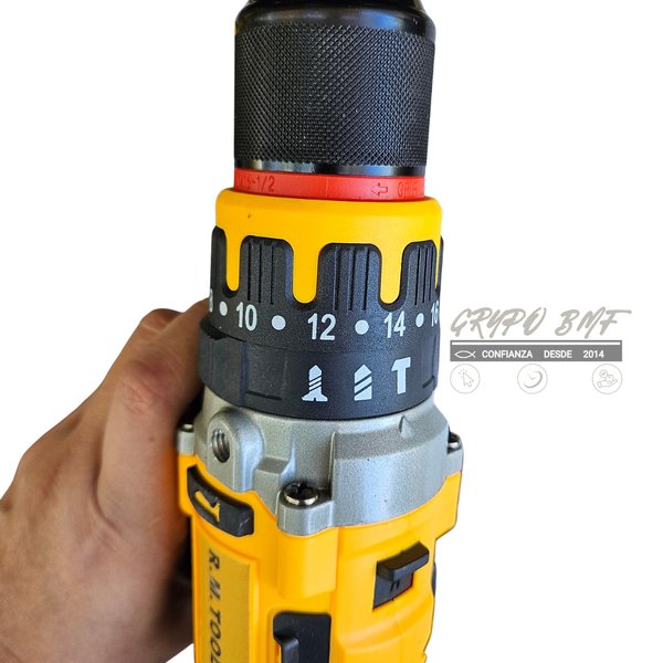 KIT DE TALADRO ATORNILLADOR CON  PERCUTOR MANDRIL 13MM +CRIQUET 3/8" A BATERIA 21V BRUSHLESS