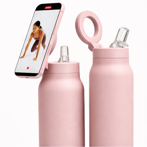Botella con soporte magnético para celular
