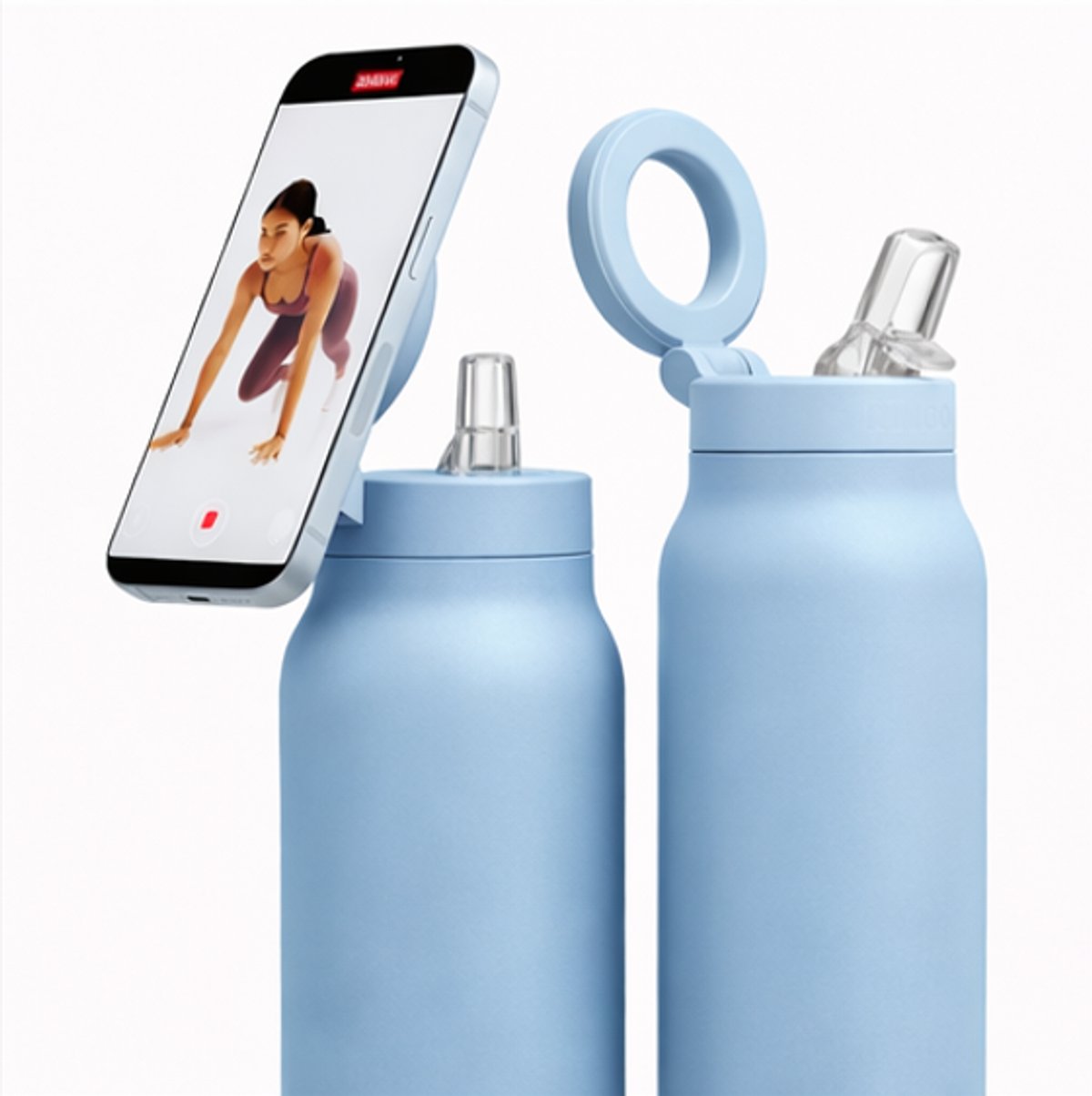 Botella con soporte magnético para celular - 3