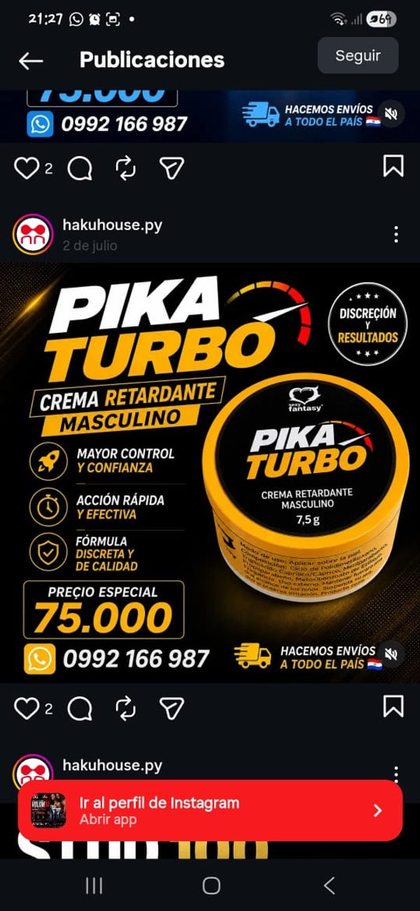 Retardante Pika turbo Crema