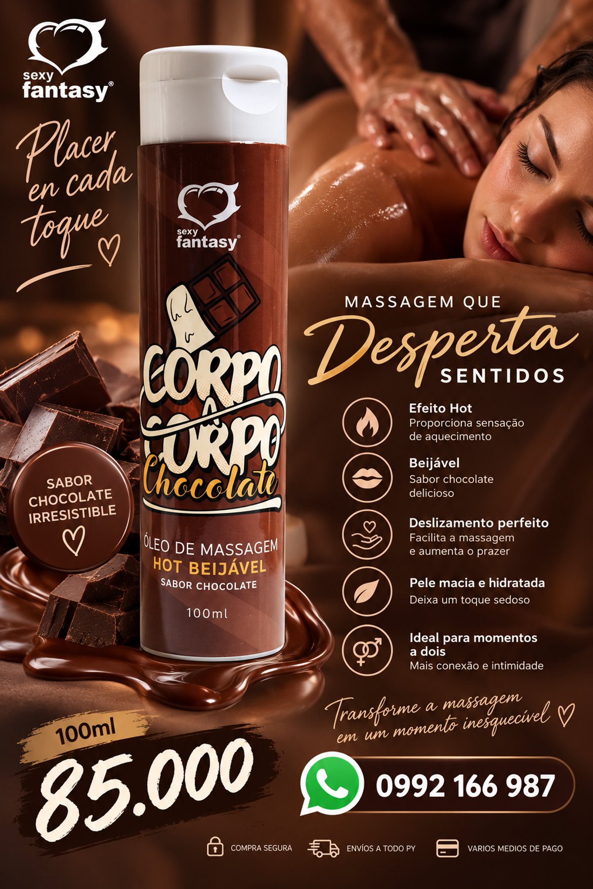 Aceite / Oleo para masajes de chocolate 🍫