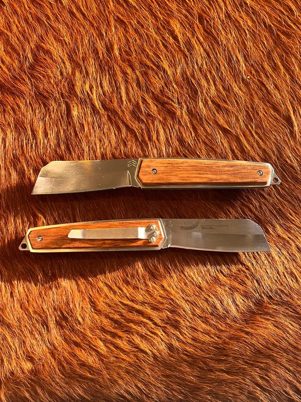 Navaja Cimo Inox - Mango en Madera con Clip NV59