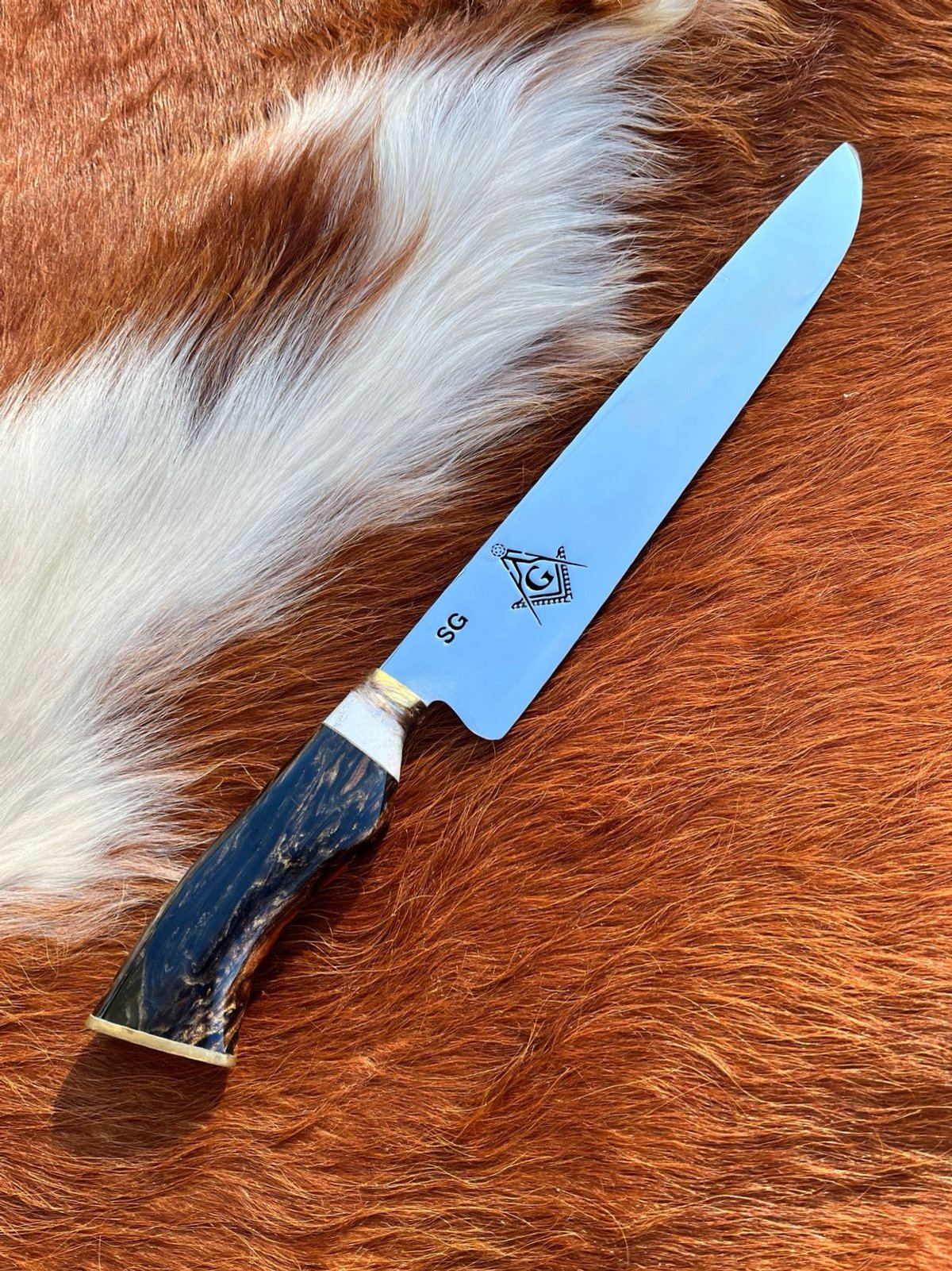 Cuchillo Artesanal SG Punta Ancha 2mm Maçonaria