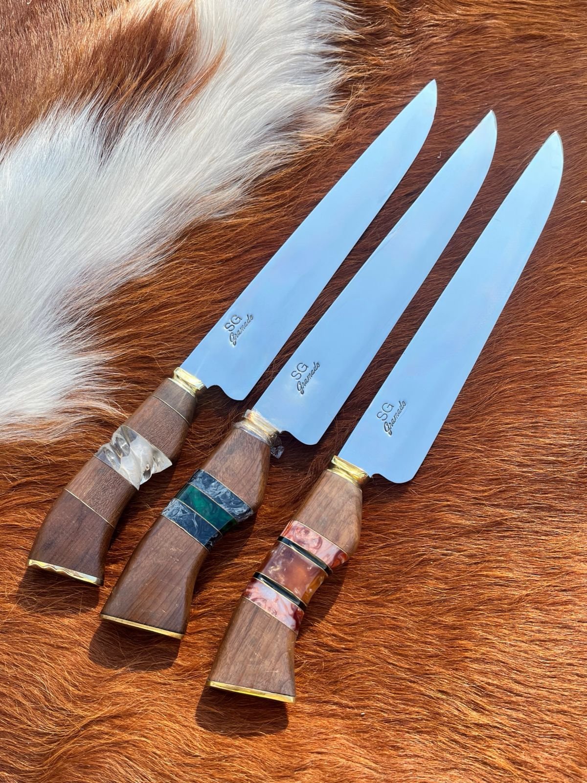 Cuchillo Artesanal SG Linea Gramado Punta Fina Inox 2mm 10''