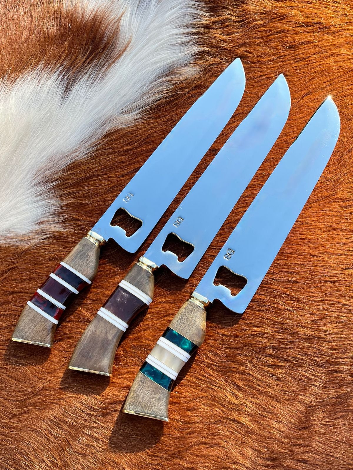 Cuchillo Artesanal Abridor de Botella 3mm 10''  Mango Aleatorio