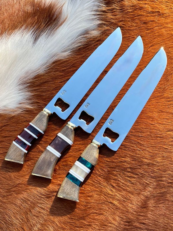 Cuchillo Artesanal Abridor de Botella 3mm 10''  Mango Aleatorio