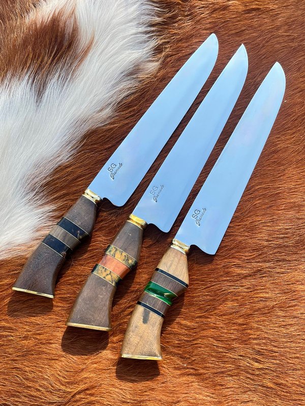 Cuchillo Artesanal SG Linea Gramado Punta Ancha Inox 2mm 10''   