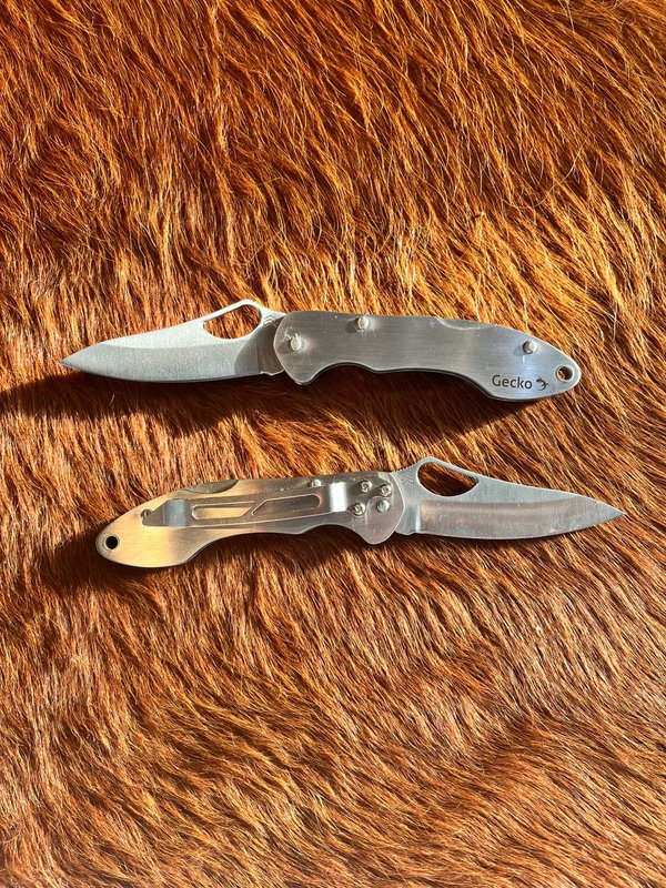 Navaja Cimo Gecko 7 Inox - Mango Inox con Clip  GE7