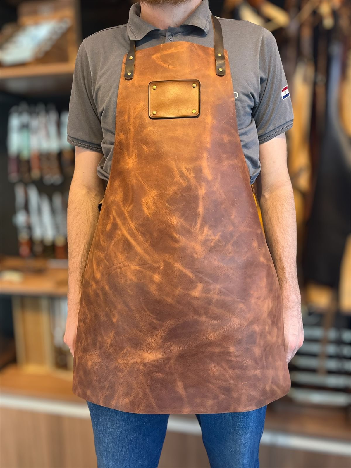 Delantal Asadacho Marrom Matizado