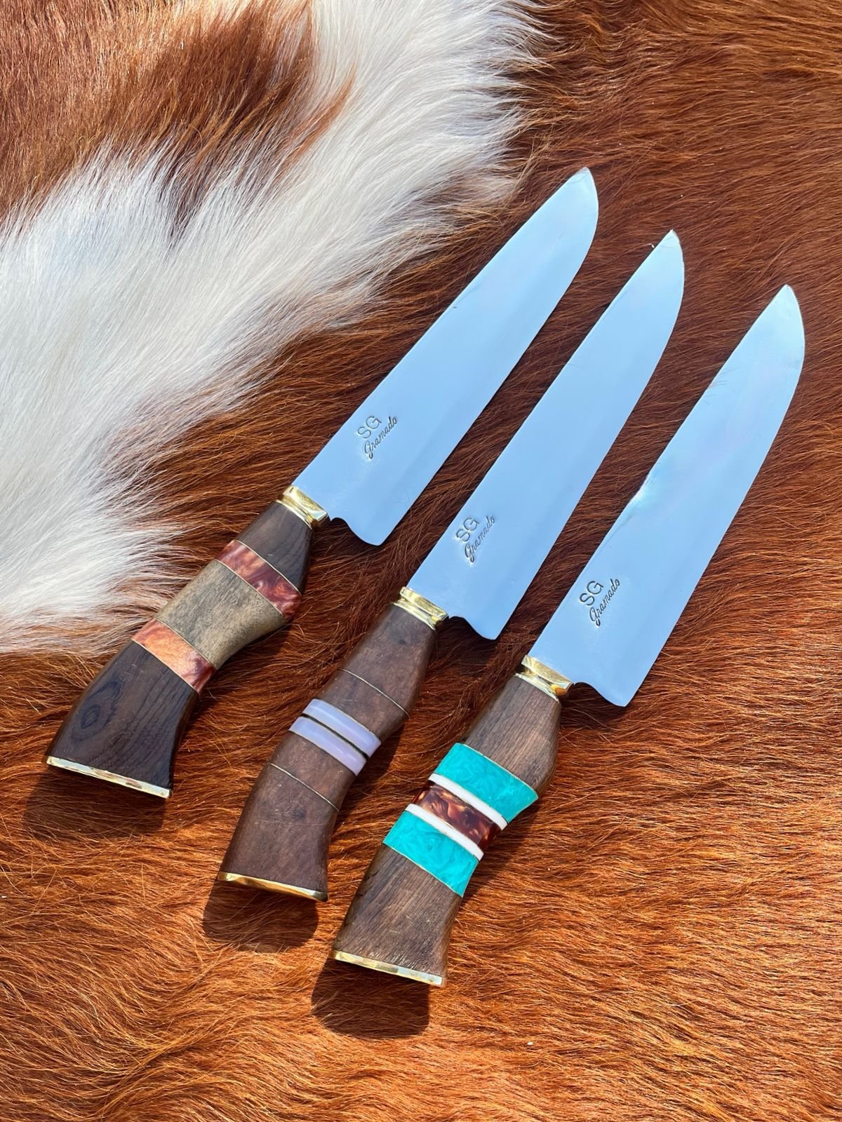 Cuchillo Artesanal SG Linea Gramado Punta Ancha Inox 2mm 8''   