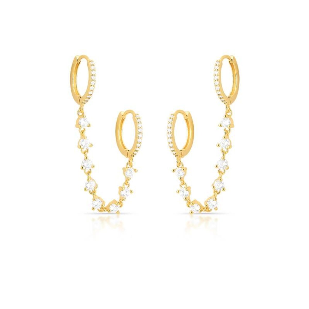 Argolla Ear Line con cristales.