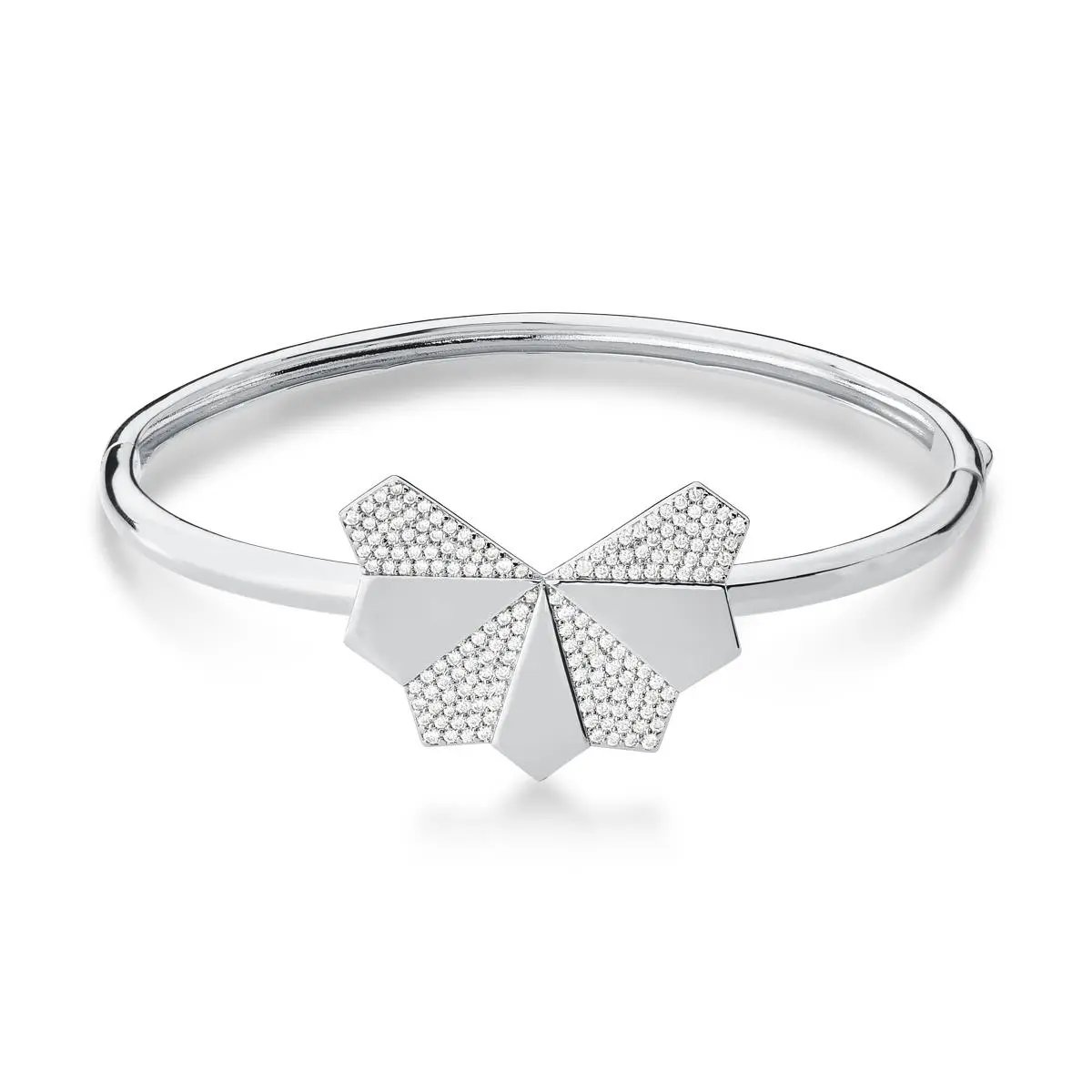 Brazalete media flor con zirconeas 