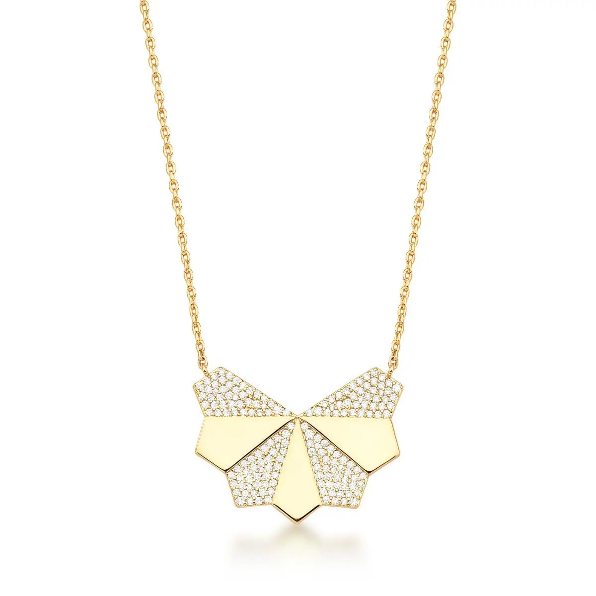 Collar media flor con zirconeas - 3