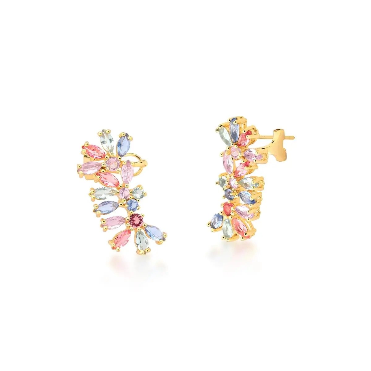 Aro Ear Cuff con cristales coloridos