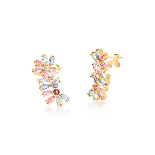 Aro Ear Cuff con cristales coloridos