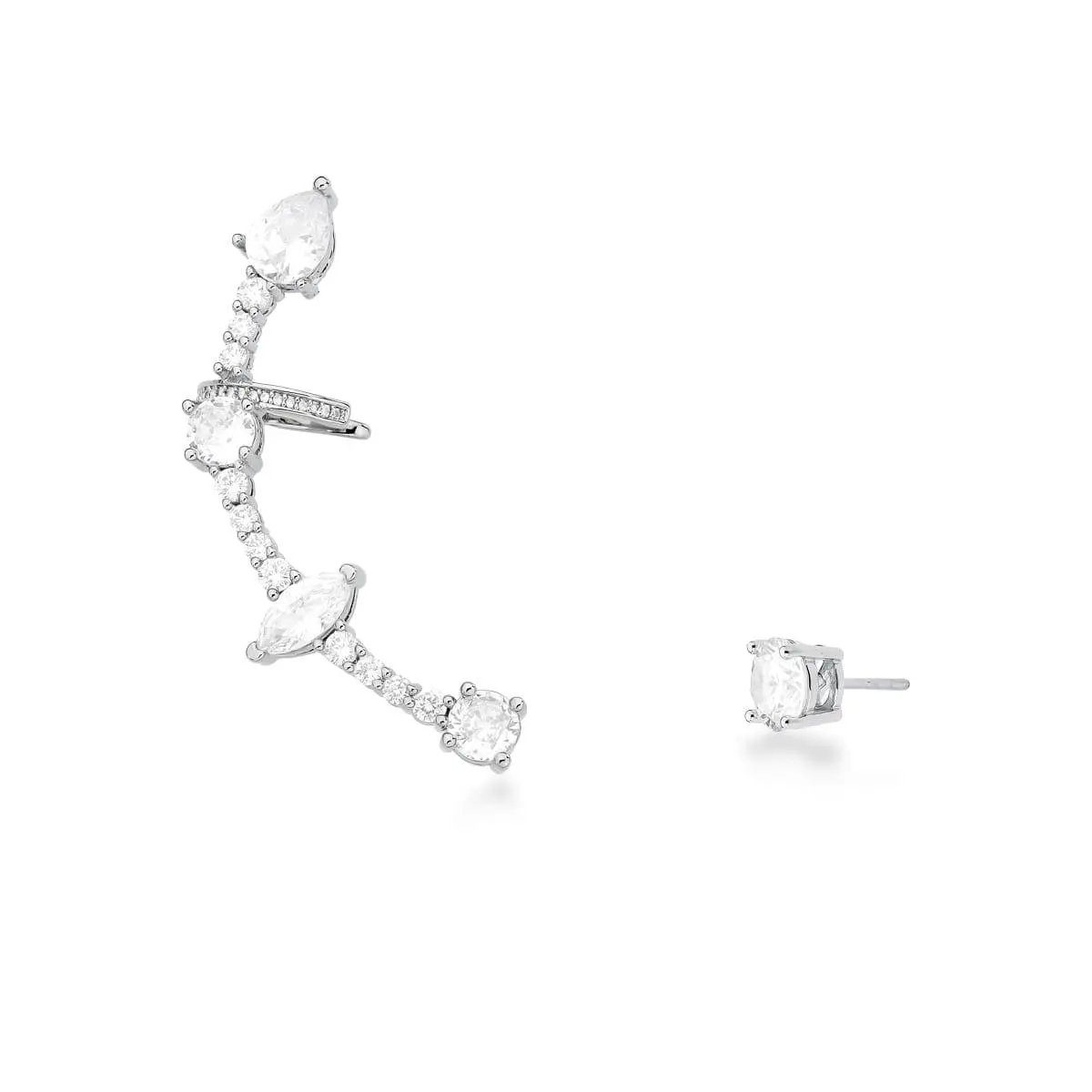 Aro Ear Cuff Asimetrico con cristales