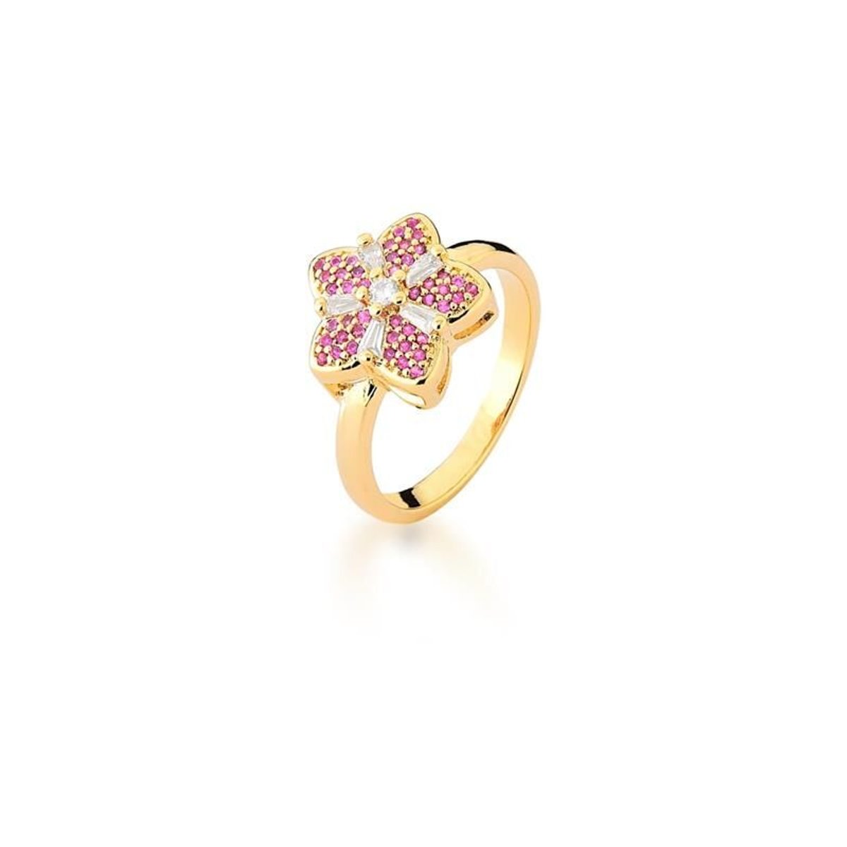 Anillo de flor con zirconeas - 3