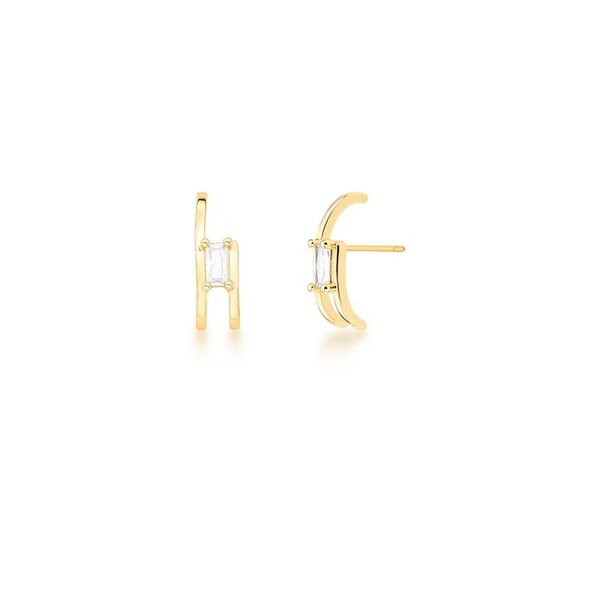 Aro Ear Hook con cristal rectangular.