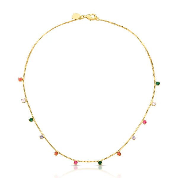 Collar con cristales coloridos