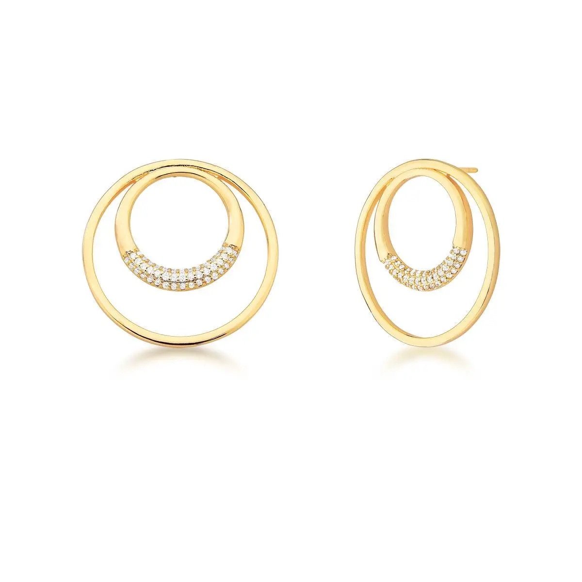 Aro redondo vazado incrustado