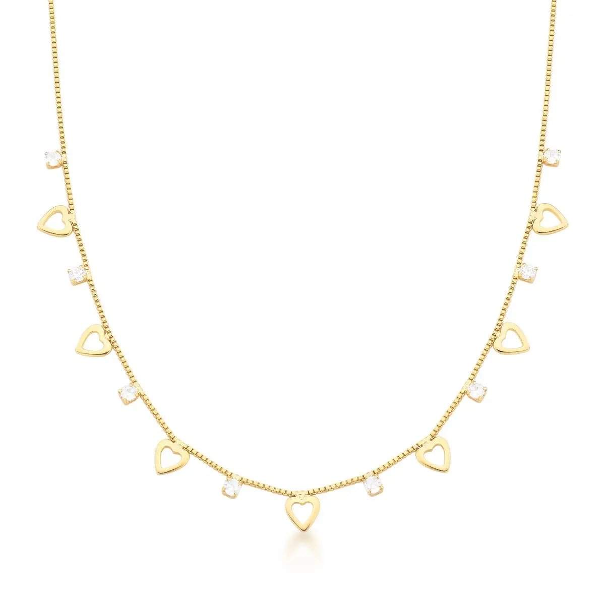 Collar con cristales y corazones