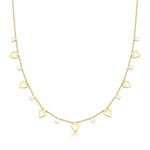 Collar con cristales y corazones