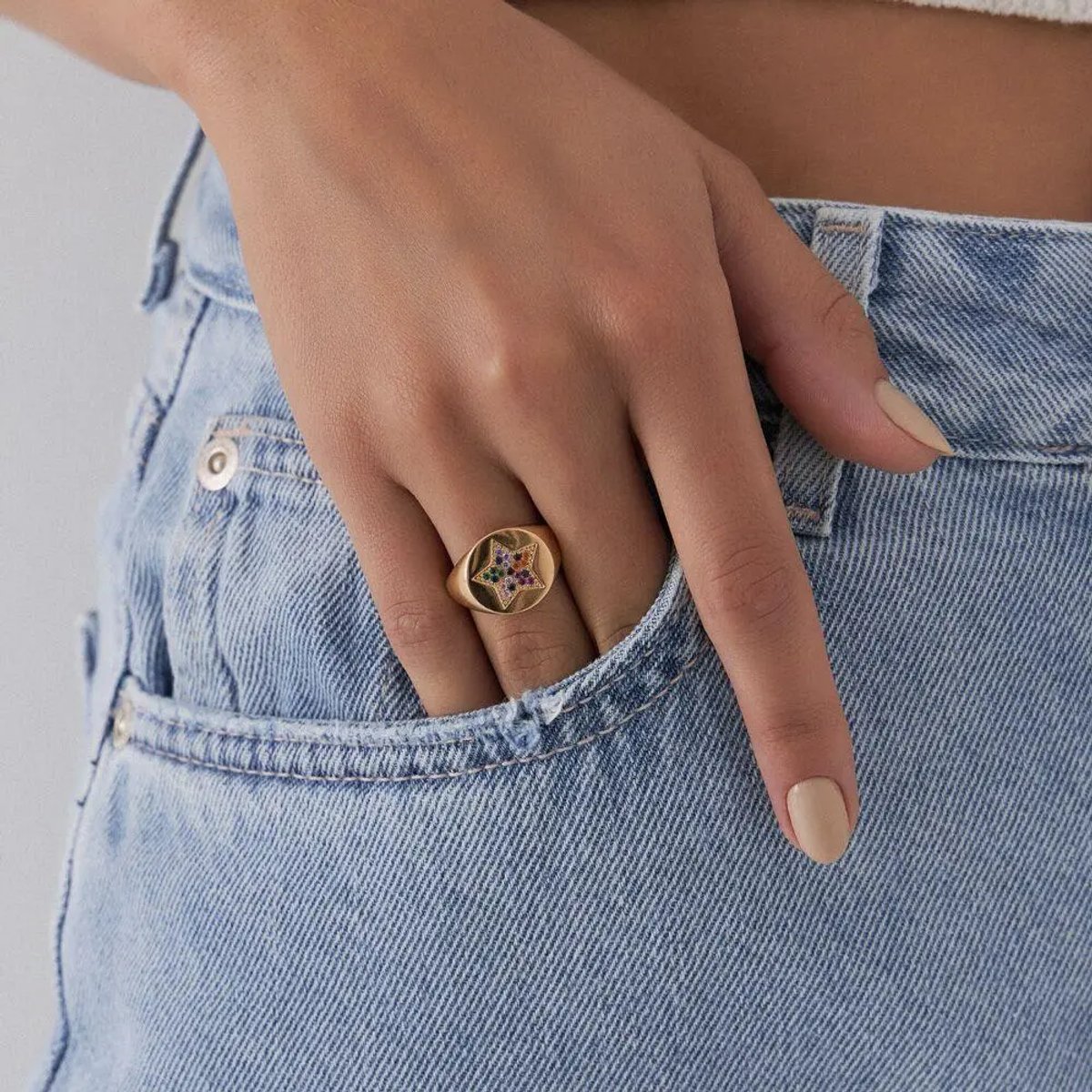 Anillo estrella ajustable