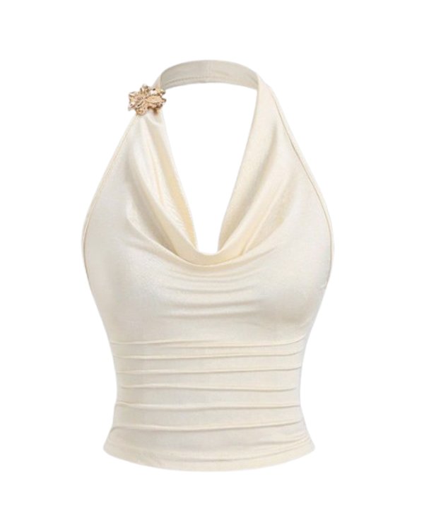 Top con escote drapeado