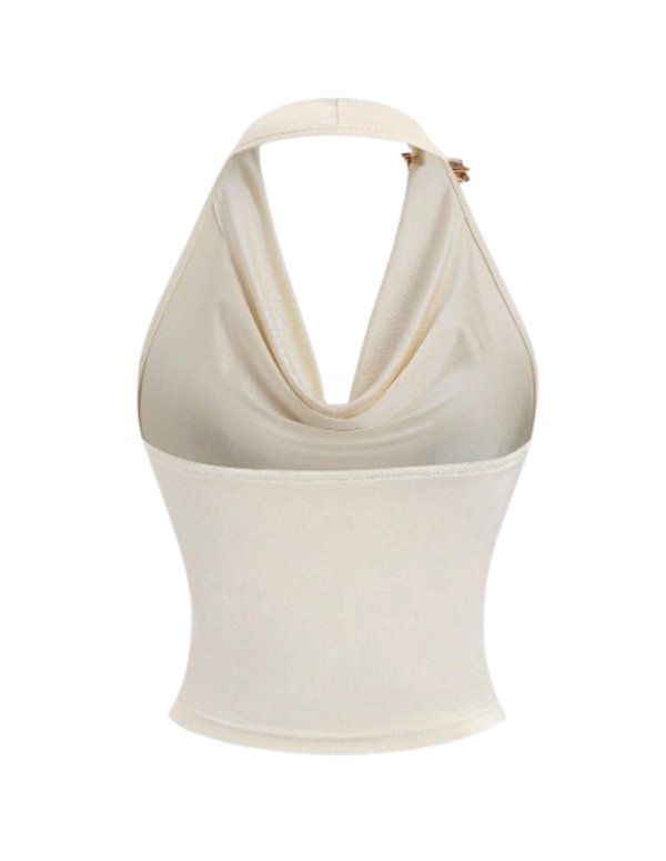 Top con escote drapeado