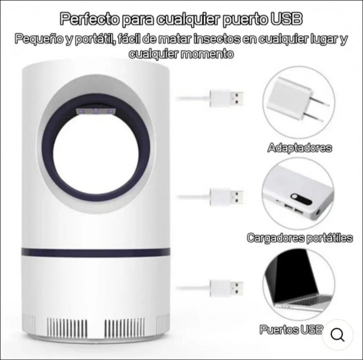 Lámpara mata mosquitos e insectos portátil