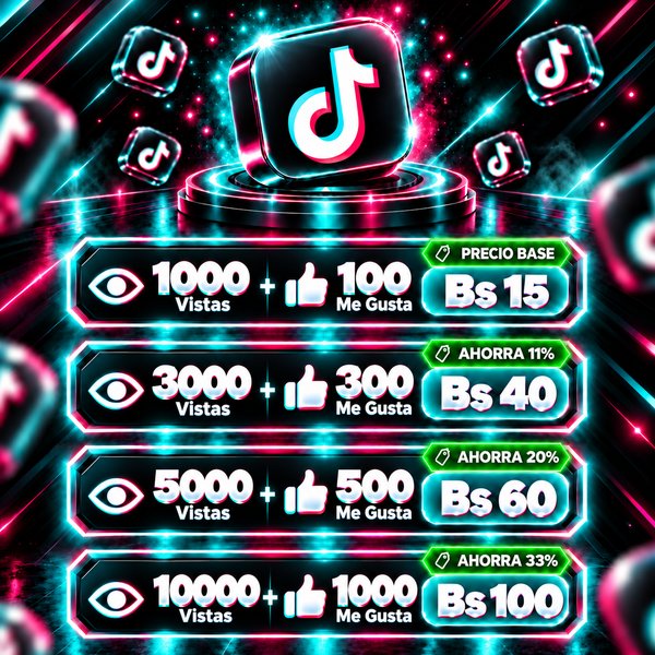 TikTok Vistas + Me Gusta