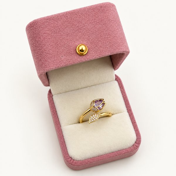 Anillo tulipán violeta