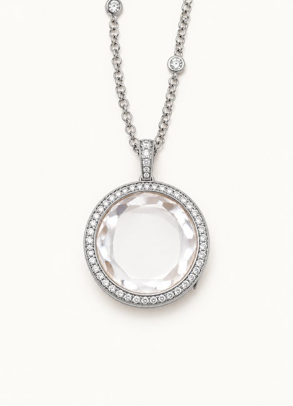 Relicario circular plateado 