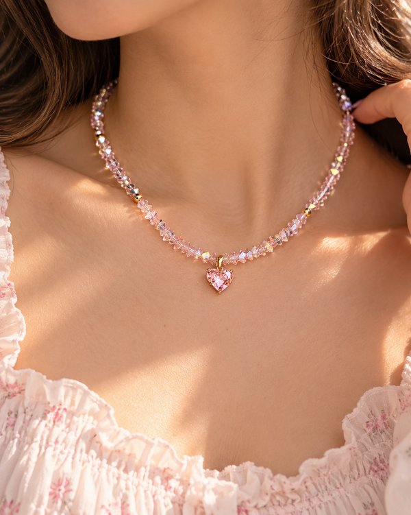 Choker cristal rosa 