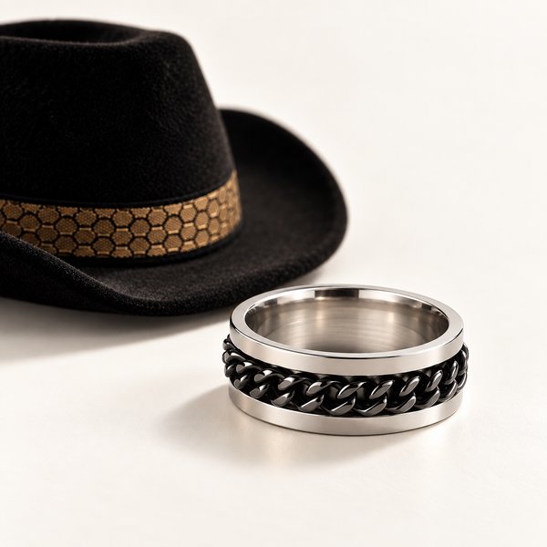 Anillo antiestrés cadena Black