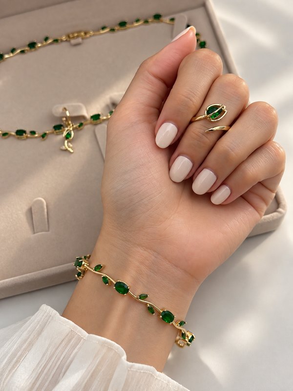 Set tulipán verde esmeralda