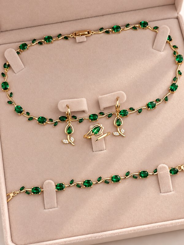 Set tulipán verde esmeralda