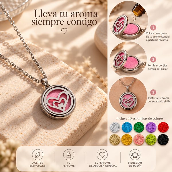 Collar corazones entrelazados 