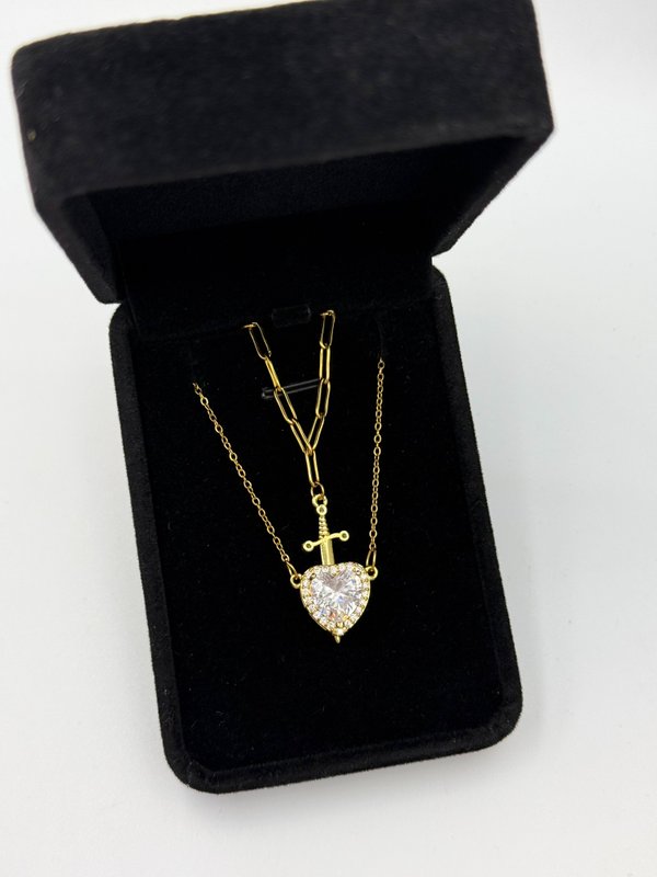 Set corazón y espada blanco