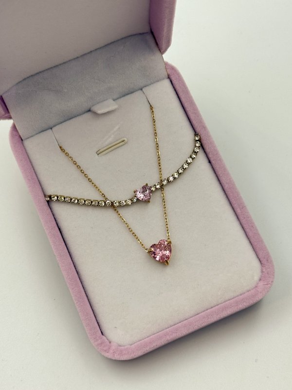 Set corazón rosado 