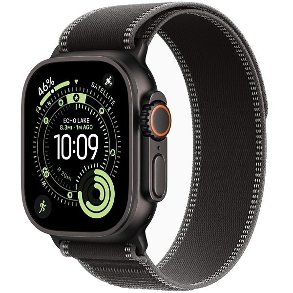 Apple Watch Ultra 3 49MM (GPS + Celular) caja de Titanium Black y correa Trail Loop en color black 49MM