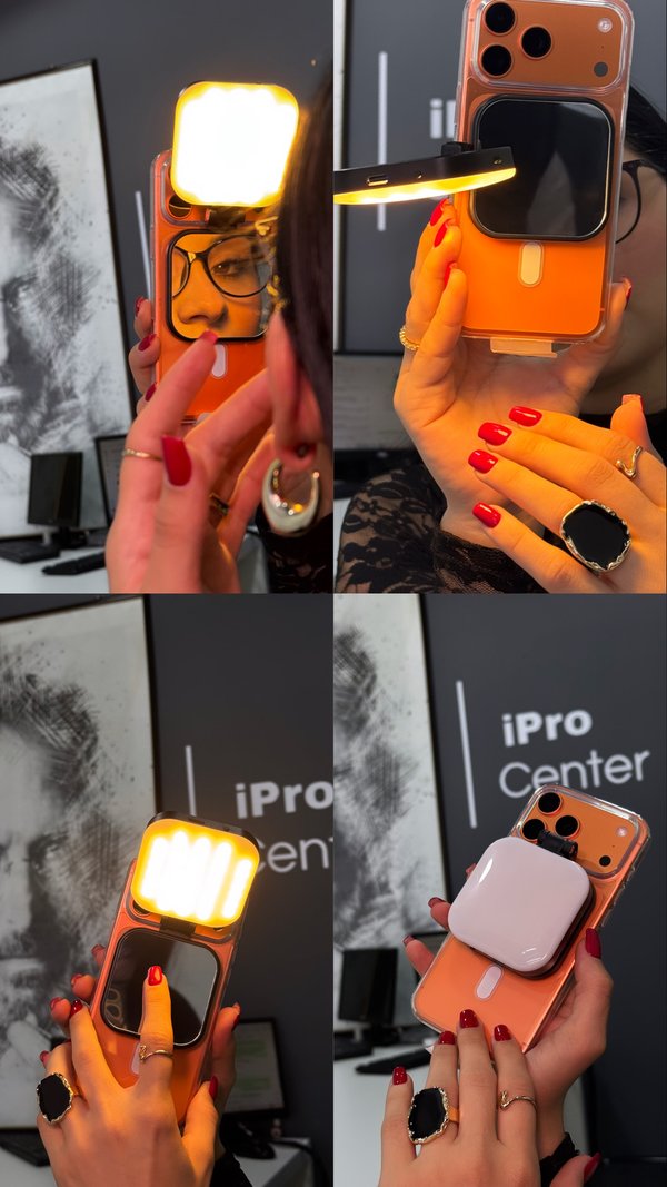 Soporte con espejo + Aro de Luz