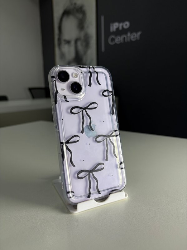 Case transparente con moños negros - iPhone 13/14/15 Normal