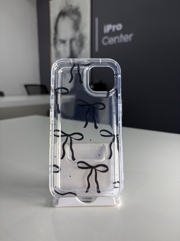 Case transparente con moños negros - iPhone 13/14/15 Normal
