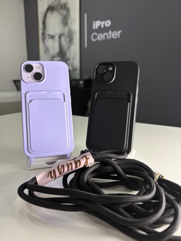 CASE CON BANDOLERA + PORTATARJETAS - iPhone 13/14/15 Normal