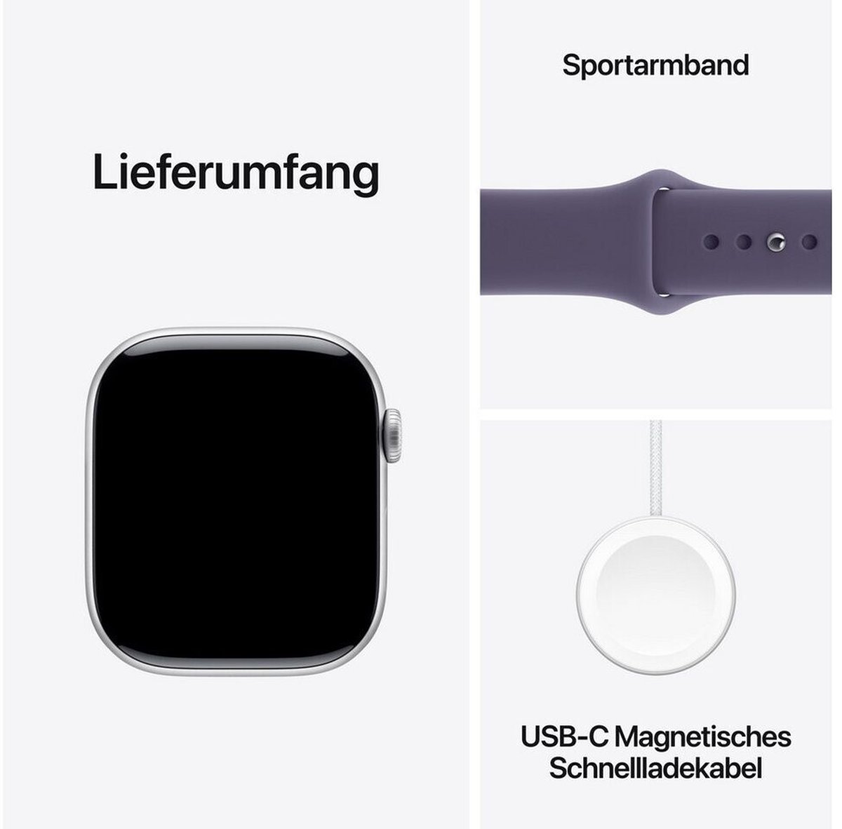 Apple Watch S11 46 MM - Caja De Aluminio En Silver Y Correa Banda Deportivo En Color Purple Fog   - 3