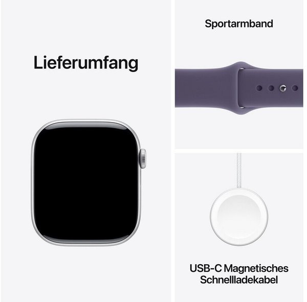 Apple Watch S11 46 MM - Caja De Aluminio En Silver Y Correa Banda Deportivo En Color Purple Fog  