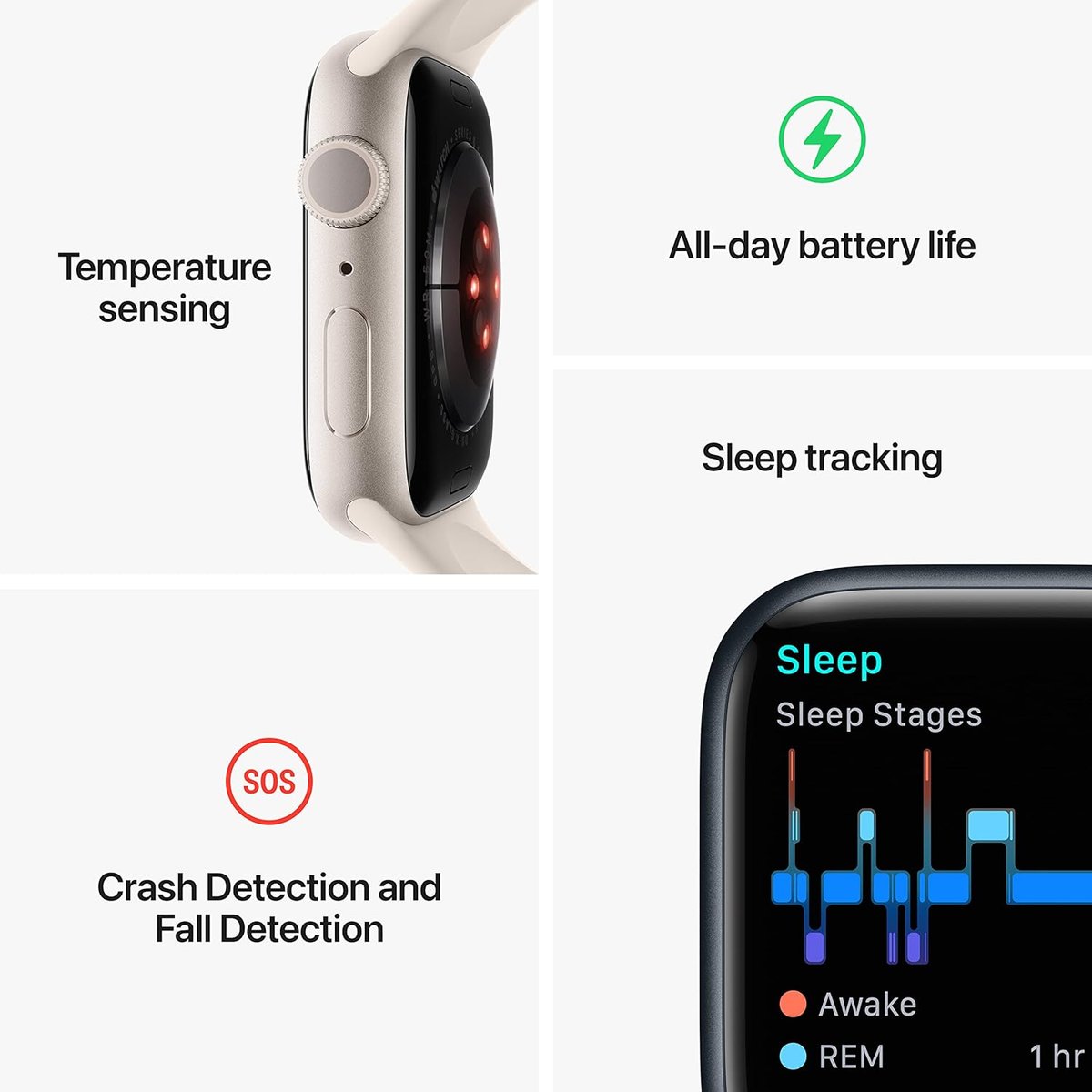 Apple Watch SE 3 44MM - Caja De Aluminio Starlight Y Correa En Color Starlight  - 2