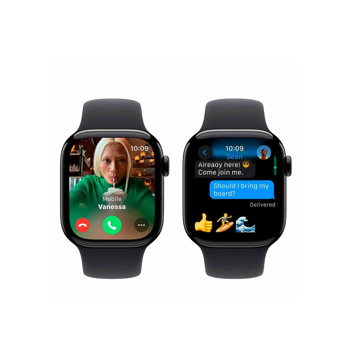Apple Watch S10 46MM - Caja De Aluminio En Jet Negro Y Correa Banda Deportivo En Color Negro  - 3